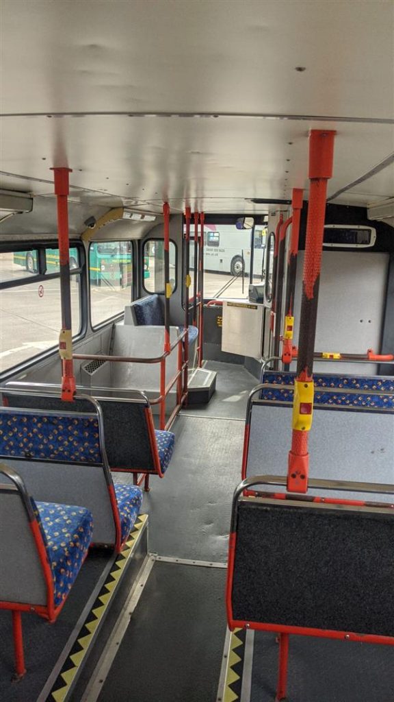 Lower Deck seat photo of a double decker Scania 1992
