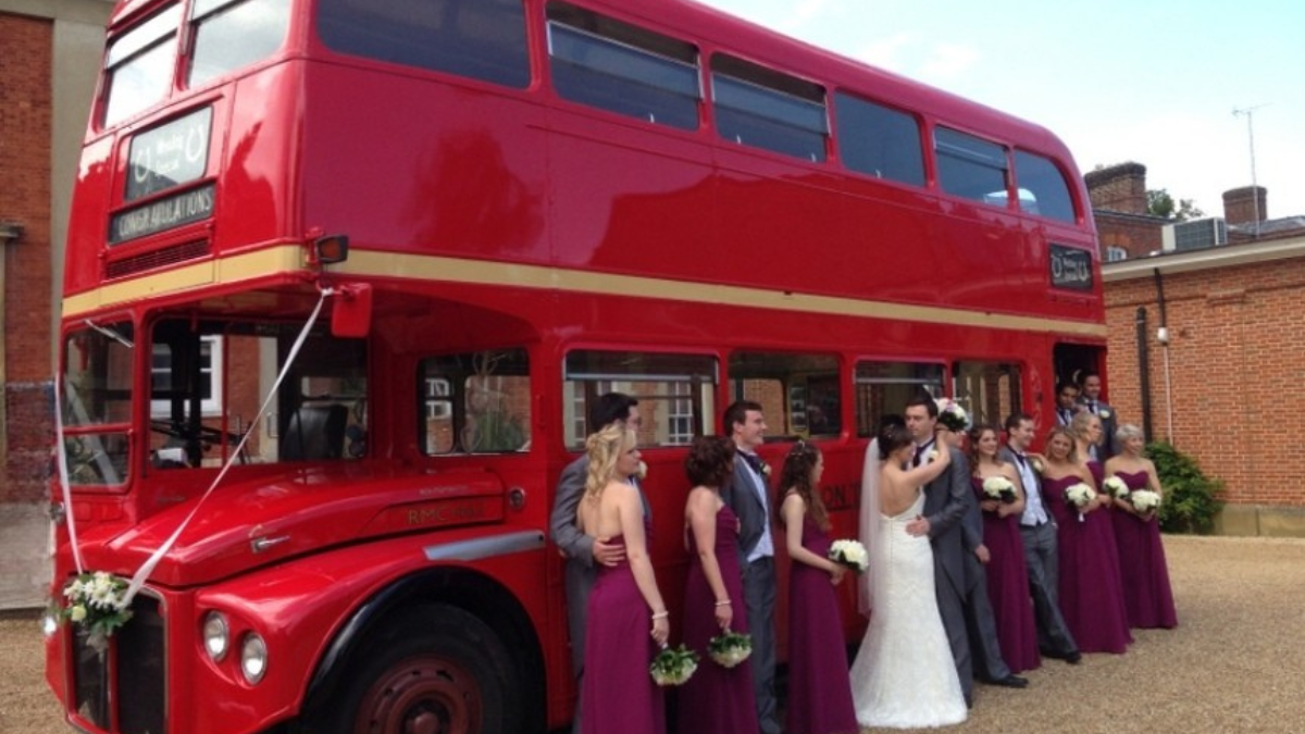 Photo of a wedding event bus